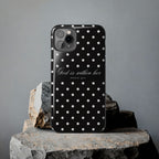 "God Is Within Her" Polka Dot Phone Case — Black & White