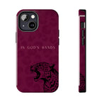 'In God's Hands' Burgundy Leopard Phone Case