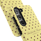 "Seek First the Kingdom" Polka Dot Phone Case — Yellow & Brown
