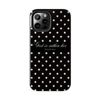 "God Is Within Her" Polka Dot Phone Case — Black & White