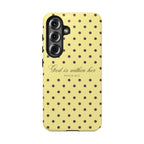 "God Is Within Her" Polka Dot Phone Case — Yellow & Brown