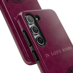'In God's Hands' Burgundy Leopard Phone Case