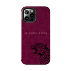 'In God's Hands' Burgundy Leopard Phone Case