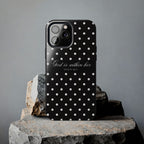 "God Is Within Her" Polka Dot Phone Case — Black & White