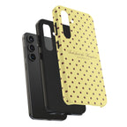 "Seek First the Kingdom" Polka Dot Phone Case — Yellow & Brown