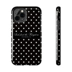 Polka Dot 'Seek First the Kingdom' Phone Case — Black & White