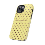 "God Is Within Her" Polka Dot Phone Case — Yellow & Brown