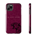 'In God's Hands' Burgundy Leopard Phone Case