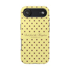 "Seek First the Kingdom" Polka Dot Phone Case — Yellow & Brown