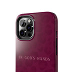'In God's Hands' Burgundy Leopard Phone Case