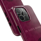 'In God's Hands' Burgundy Leopard Phone Case