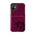 'In God's Hands' Burgundy Leopard Phone Case