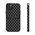 Polka Dot 'Seek First the Kingdom' Phone Case — Black & White