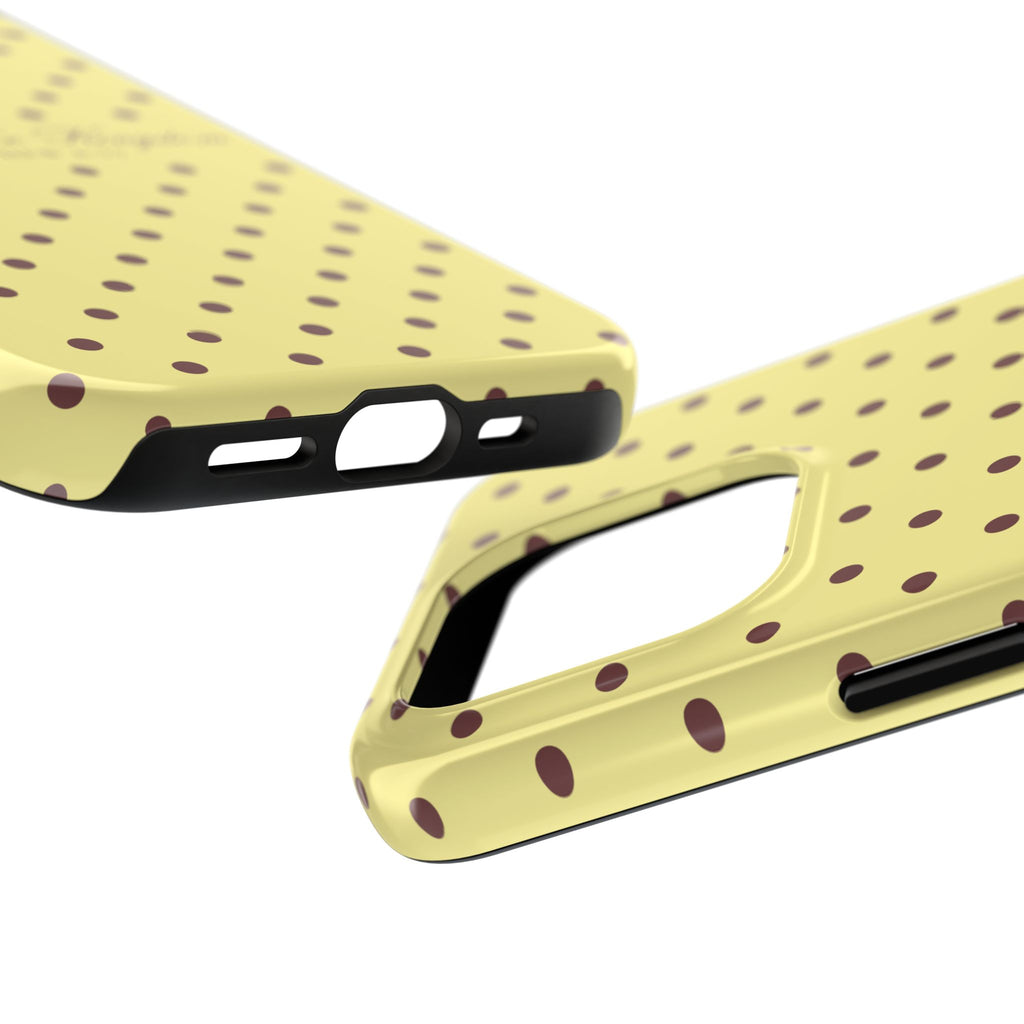 "Seek First the Kingdom" Polka Dot Phone Case — Yellow & Brown