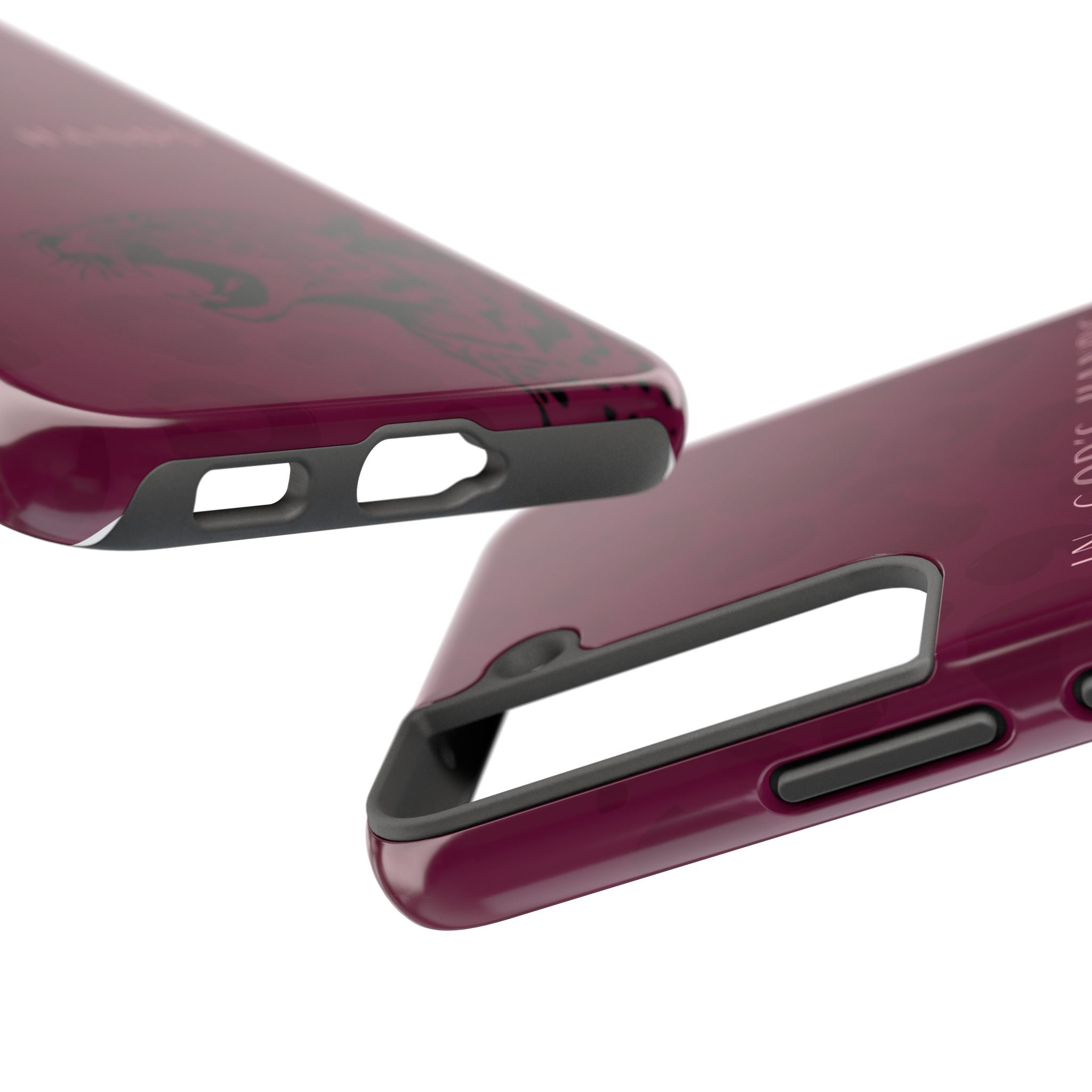'In God's Hands' Burgundy Leopard Phone Case