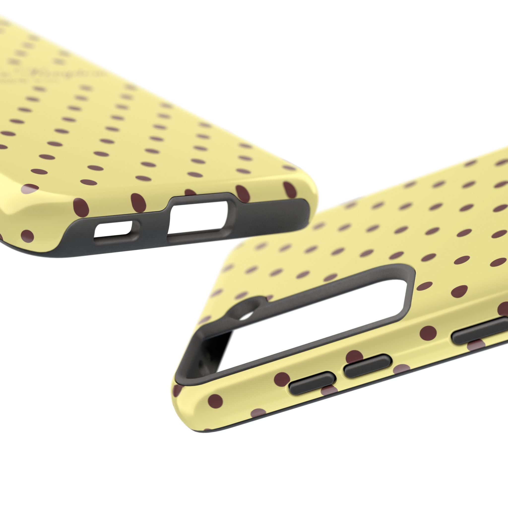 "Seek First the Kingdom" Polka Dot Phone Case — Yellow & Brown