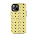 "Seek First the Kingdom" Polka Dot Phone Case — Yellow & Brown