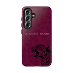 'In God's Hands' Burgundy Leopard Phone Case