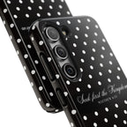 Polka Dot 'Seek First the Kingdom' Phone Case — Black & White