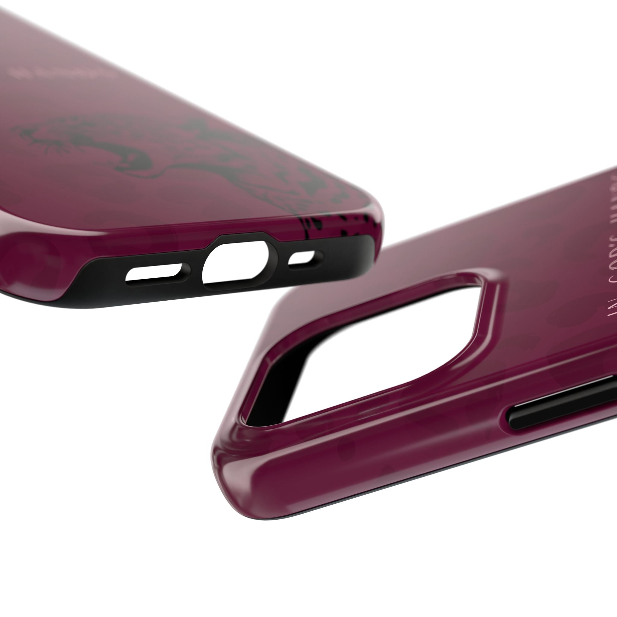'In God's Hands' Burgundy Leopard Phone Case