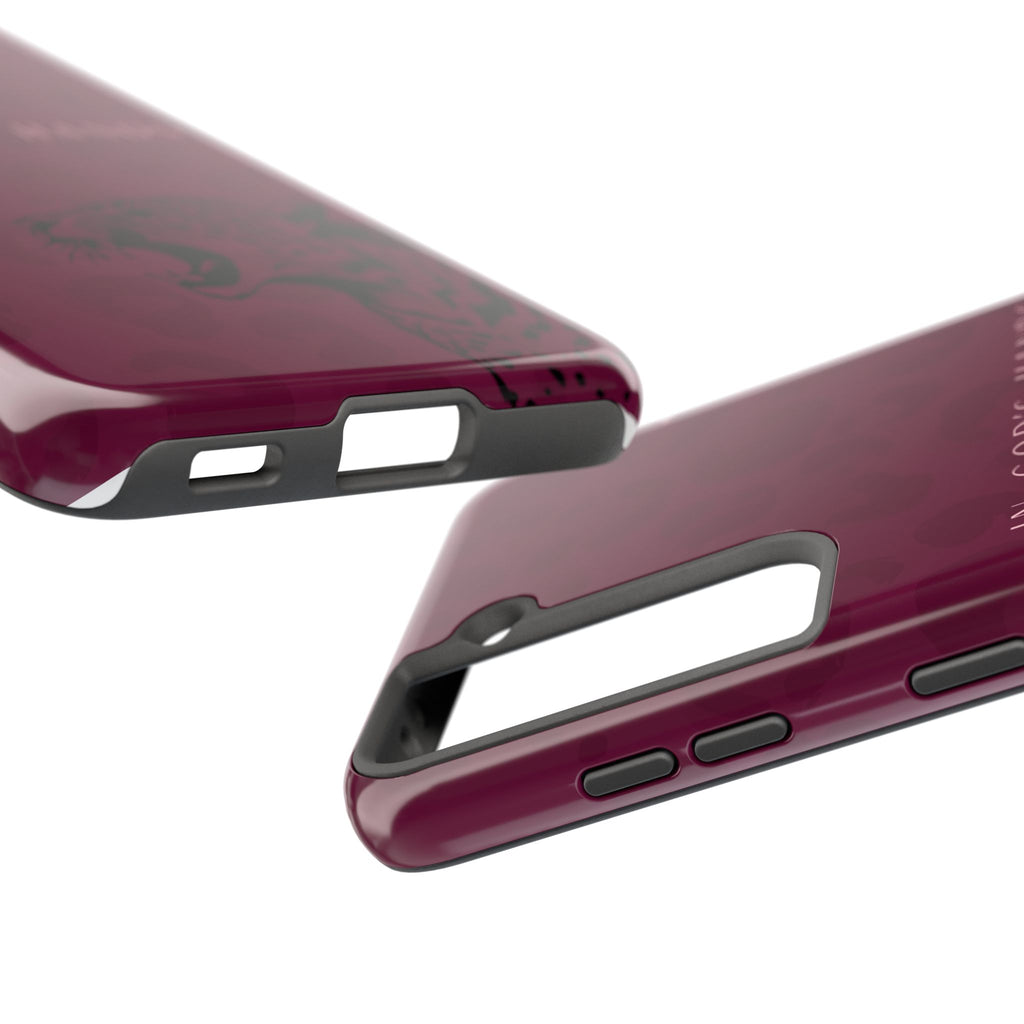 'In God's Hands' Burgundy Leopard Phone Case