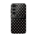 "God Is Within Her" Polka Dot Phone Case — Black & White