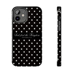 Polka Dot 'Seek First the Kingdom' Phone Case — Black & White