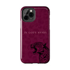 'In God's Hands' Burgundy Leopard Phone Case