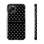 Polka Dot 'Seek First the Kingdom' Phone Case — Black & White