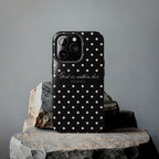 "God Is Within Her" Polka Dot Phone Case — Black & White