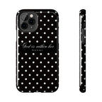 "God Is Within Her" Polka Dot Phone Case — Black & White
