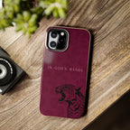 'In God's Hands' Burgundy Leopard Phone Case
