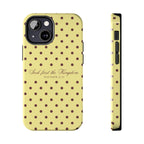"Seek First the Kingdom" Polka Dot Phone Case — Yellow & Brown