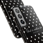 "God Is Within Her" Polka Dot Phone Case — Black & White