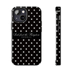 Polka Dot 'Seek First the Kingdom' Phone Case — Black & White