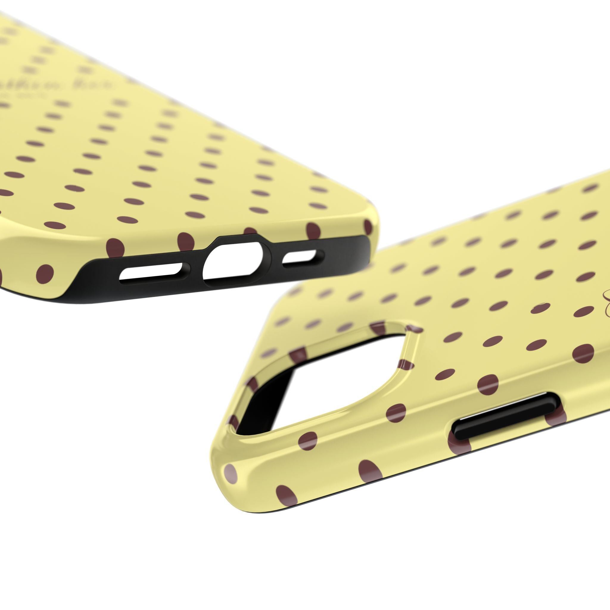 "God Is Within Her" Polka Dot Phone Case — Yellow & Brown