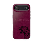 'In God's Hands' Burgundy Leopard Phone Case