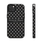 Polka Dot 'Seek First the Kingdom' Phone Case — Black & White