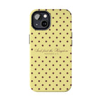 "Seek First the Kingdom" Polka Dot Phone Case — Yellow & Brown