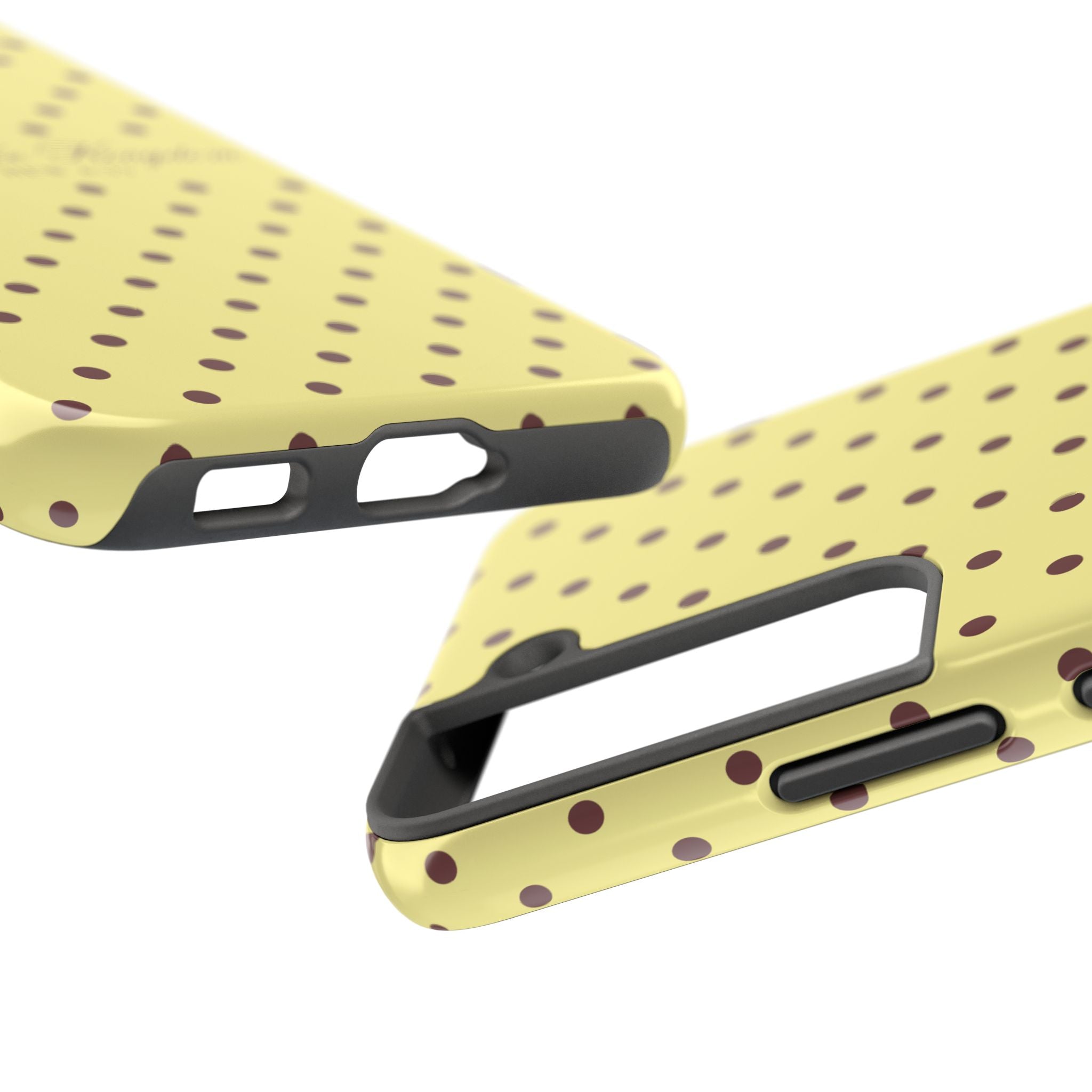 "Seek First the Kingdom" Polka Dot Phone Case — Yellow & Brown
