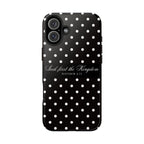 Polka Dot 'Seek First the Kingdom' Phone Case — Black & White