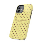 "God Is Within Her" Polka Dot Phone Case — Yellow & Brown