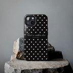 "God Is Within Her" Polka Dot Phone Case — Black & White