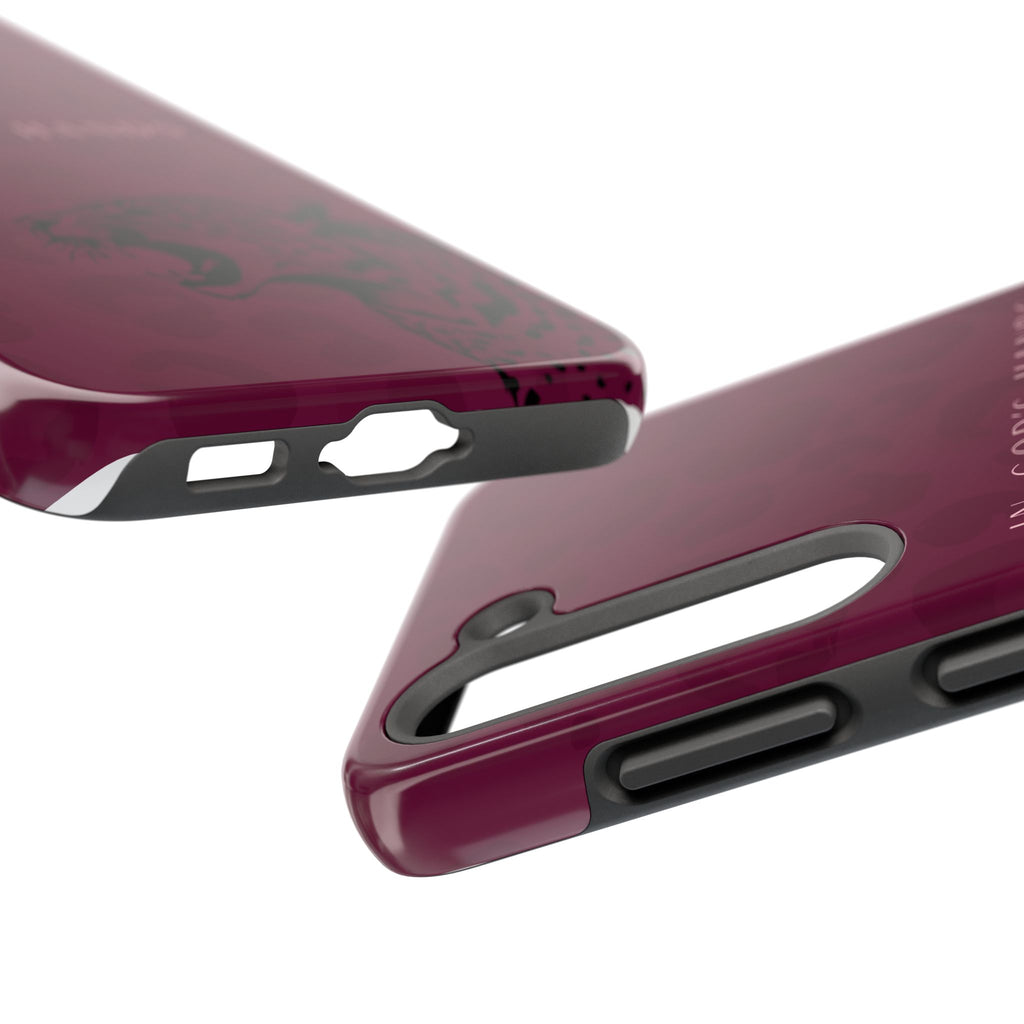 'In God's Hands' Burgundy Leopard Phone Case