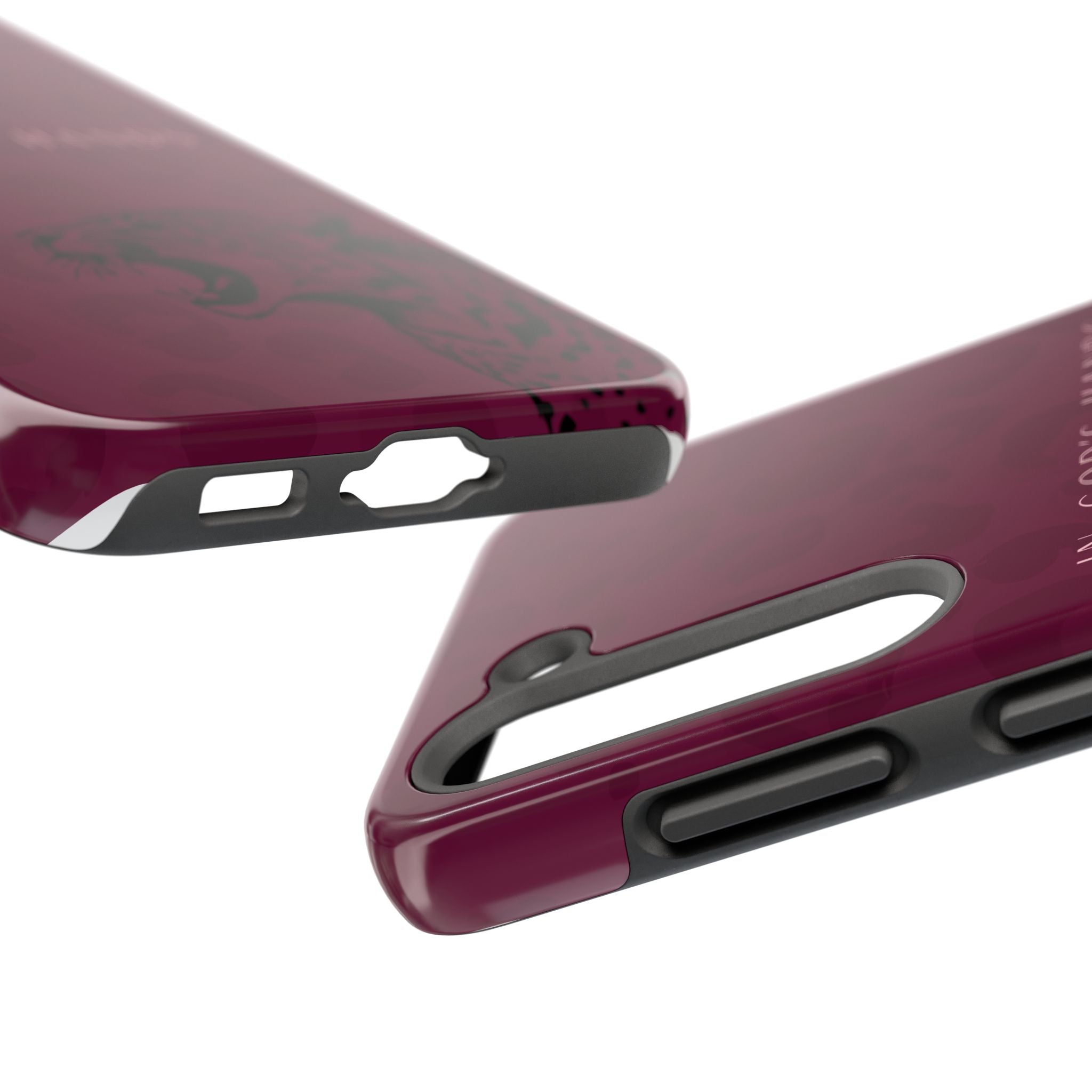 'In God's Hands' Burgundy Leopard Phone Case