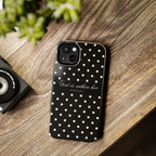 "God Is Within Her" Polka Dot Phone Case — Black & White