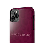 'In God's Hands' Burgundy Leopard Phone Case