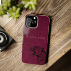 'In God's Hands' Burgundy Leopard Phone Case