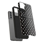 "God Is Within Her" Polka Dot Phone Case — Black & White