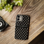 "God Is Within Her" Polka Dot Phone Case — Black & White